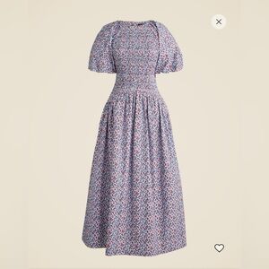 J. Crew Meadow Blue Floral Midi Dress